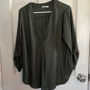 Lush Olive Green Blouse, Size L